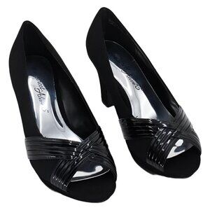 Easy Street Lavish Peep Toe Platform Pump Black 7W